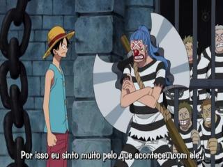 One Piece - Episodio 424 - Ultrapasse! Inferno escarlate. O pomposo plano de Buggy.