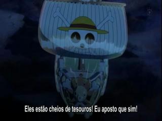 One Piece - Episodio 526 - A Erupção do vulcão submerso! Levados para a Ilha dos Tritões!